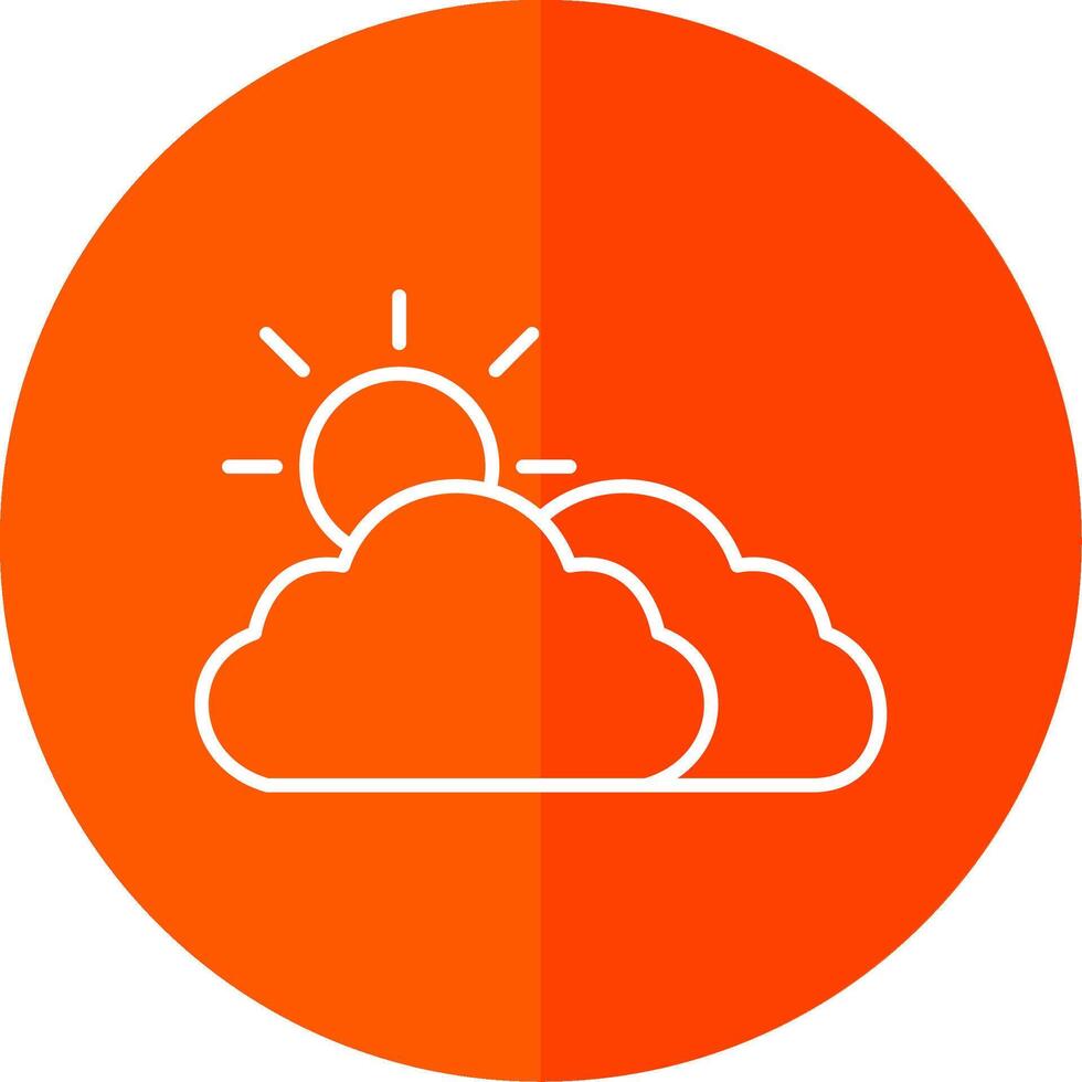 bewolkt lijn rood cirkel icoon vector