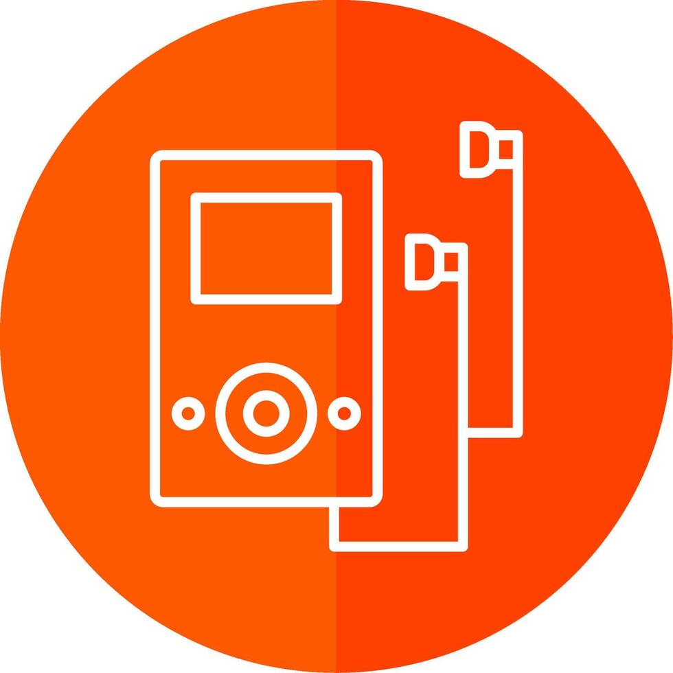 muziek- speler lijn rood cirkel icoon vector