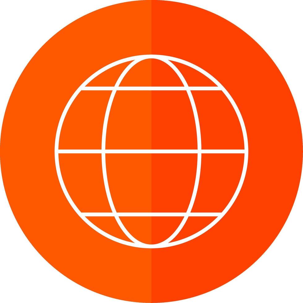 wereld lijn rood cirkel icoon vector