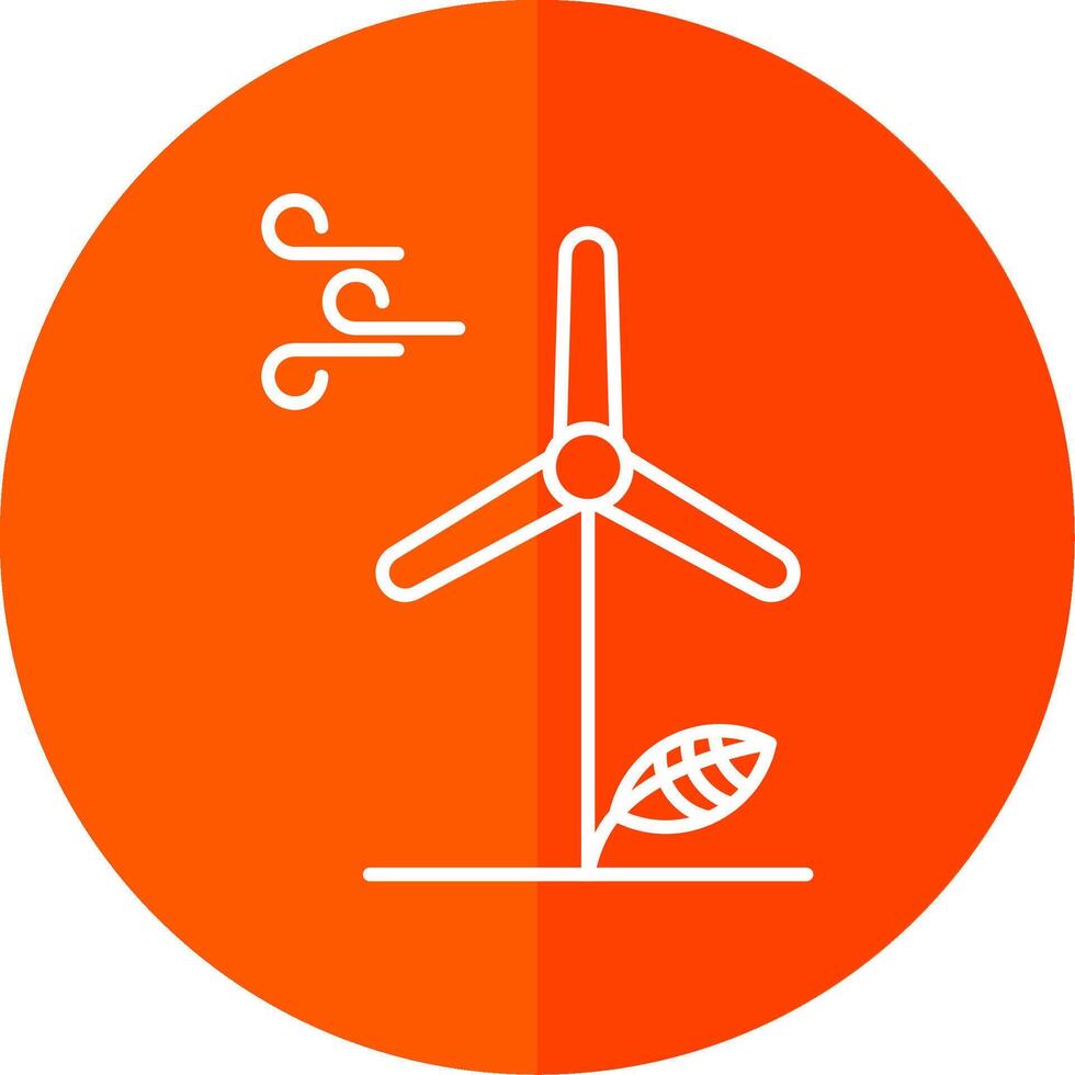 wind energie lijn rood cirkel icoon vector