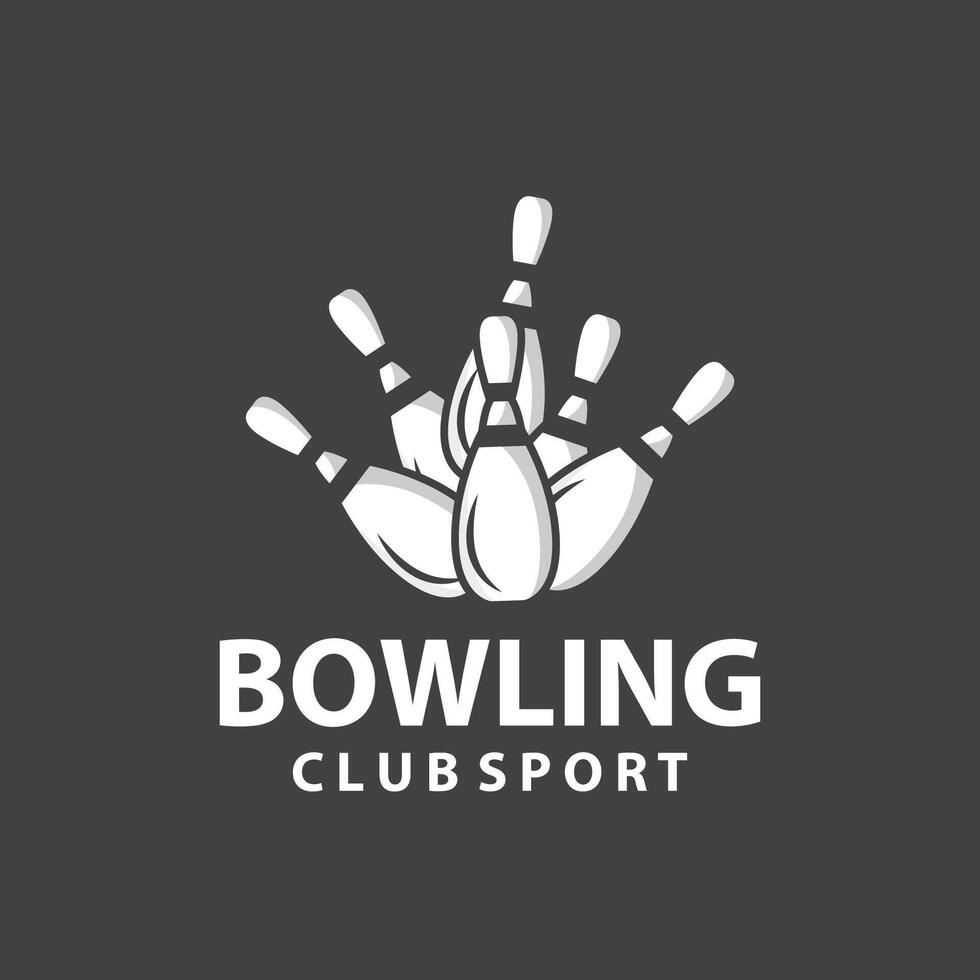 bowling sport- club logo, bowling bal en pin ontwerp vector toernooi sjabloon illustratie