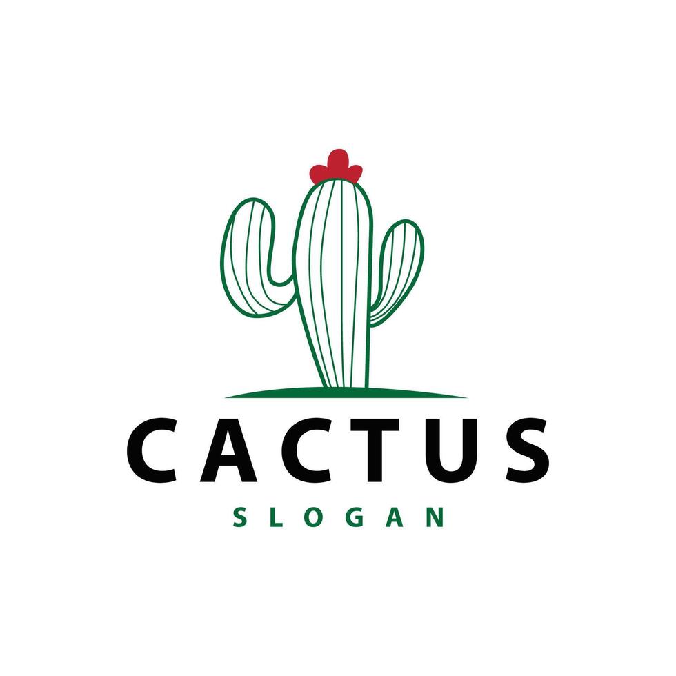 cactus logo vector woestijn groen fabriek ontwerp elegant stijl symbool icoon illustratie