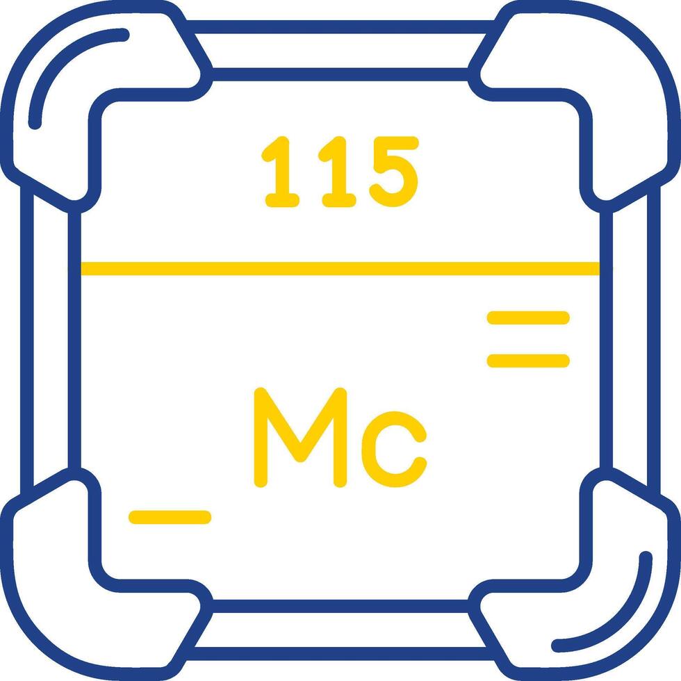 moscovium lijn twee kleur icoon vector