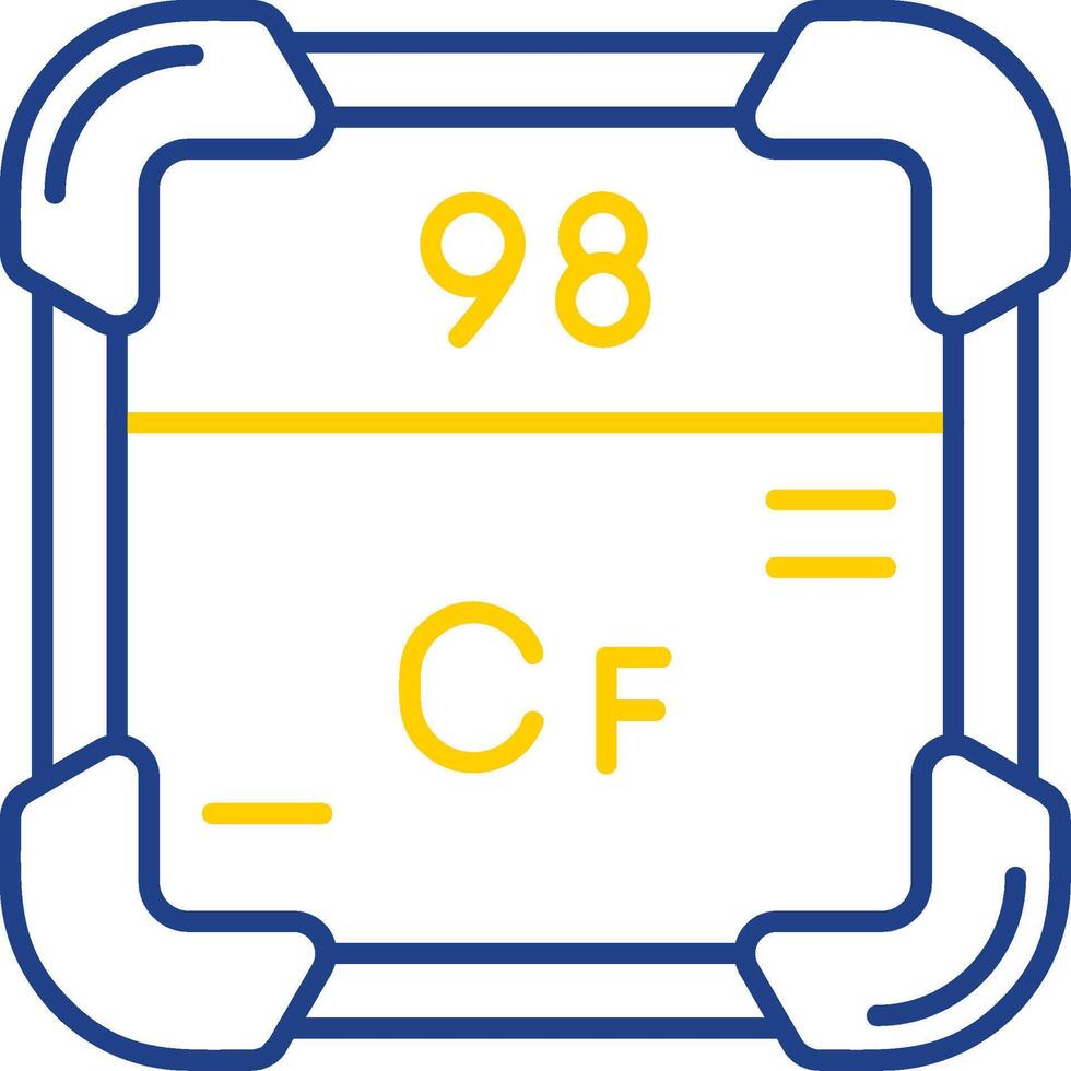 californium lijn twee kleur icoon vector