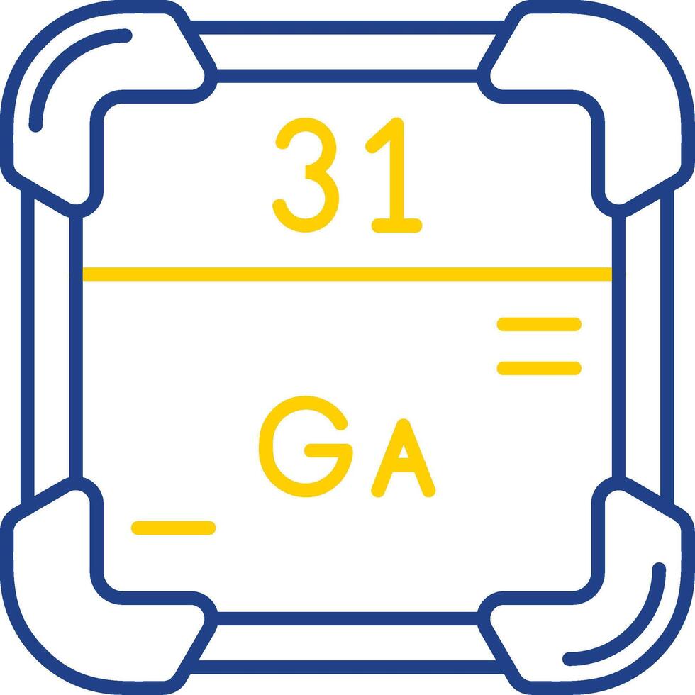 gallium lijn twee kleur icoon vector