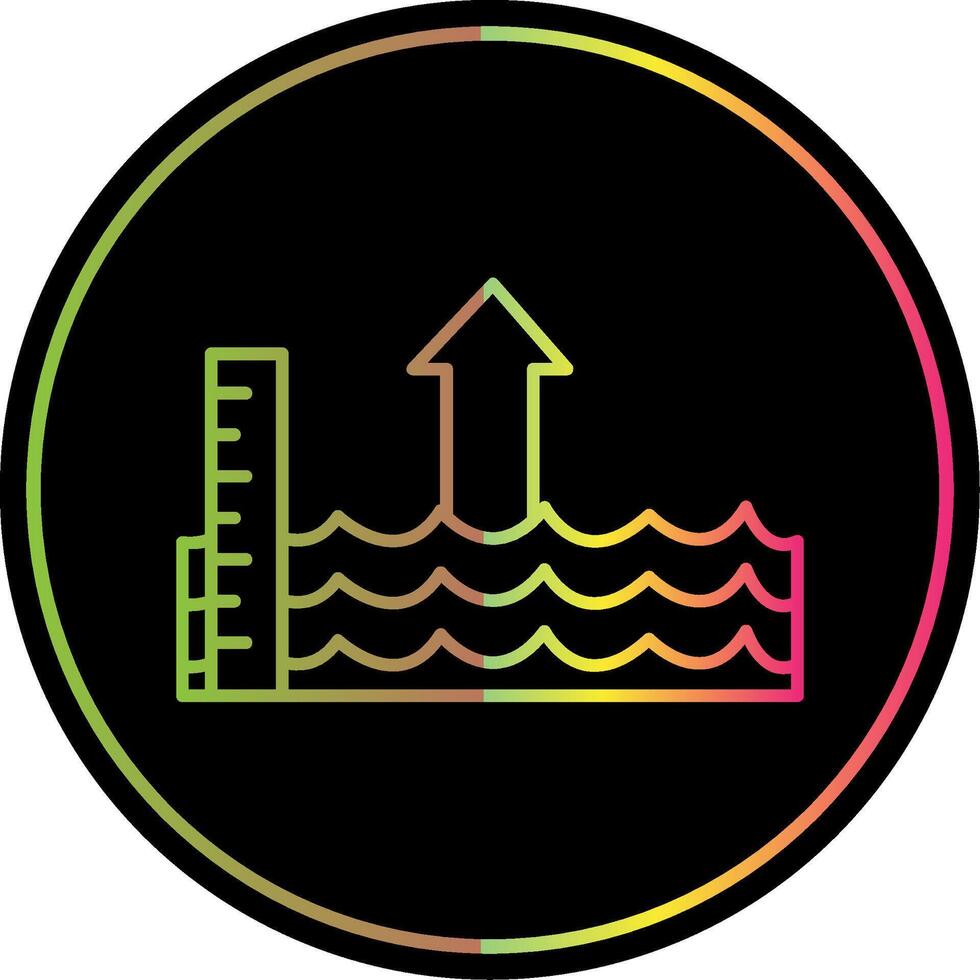 zee niveau stijgen lijn helling ten gevolge kleur icoon vector