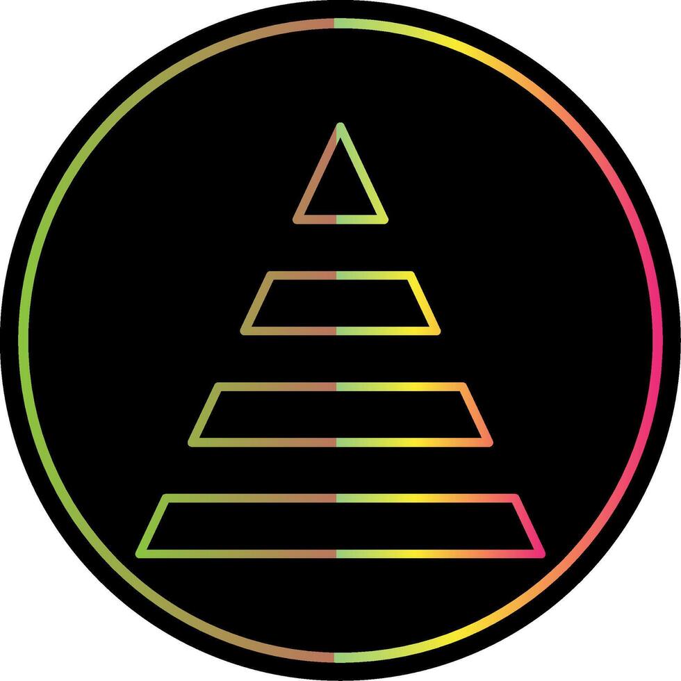 piramide lijn helling ten gevolge kleur icoon vector