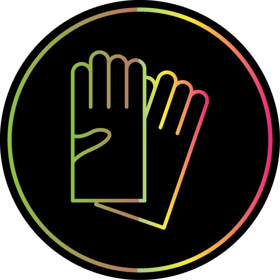 hand- handschoenen lijn helling ten gevolge kleur icoon vector