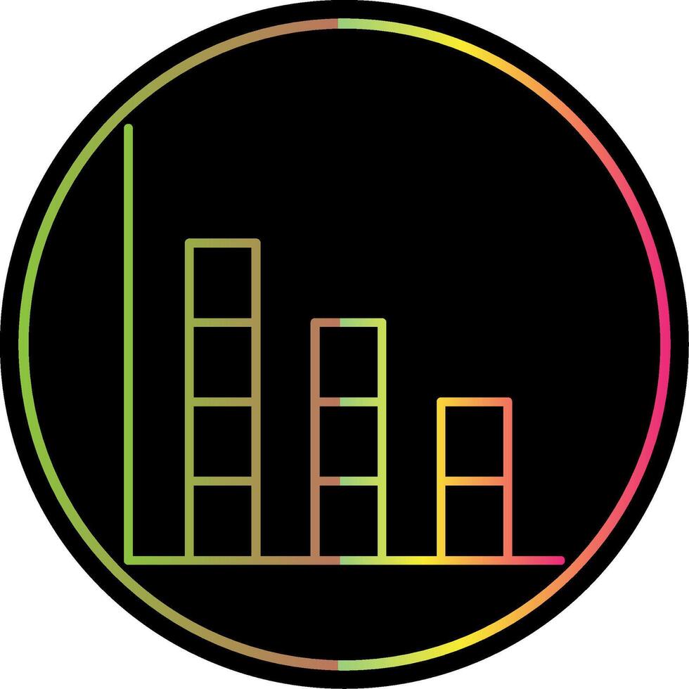 bar diagram lijn helling ten gevolge kleur icoon vector