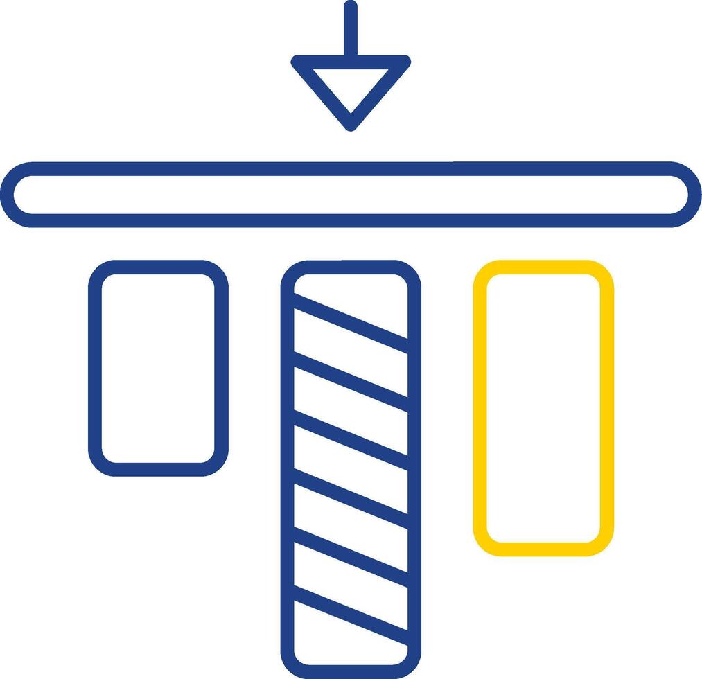 top uitlijning lijn twee kleur icoon vector