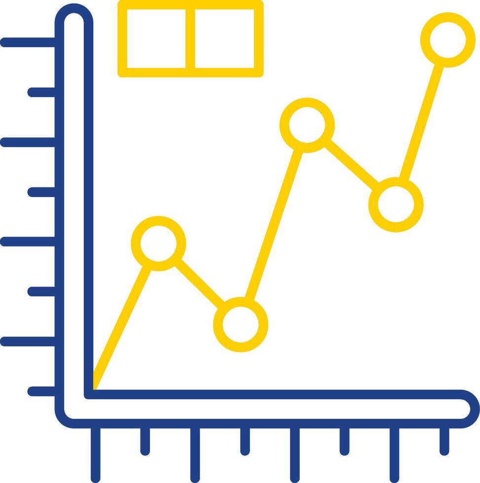 lijn diagram lijn twee kleur icoon vector