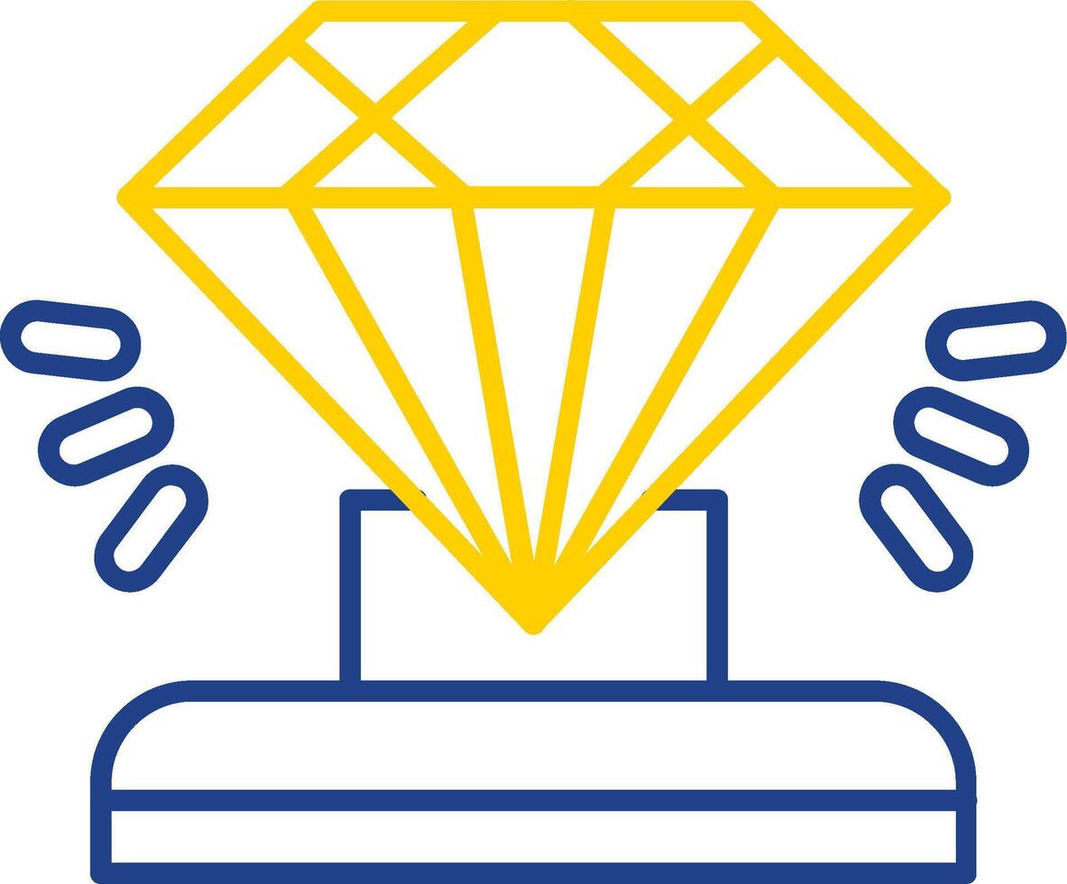 diamant lijn twee kleuren icoon vector