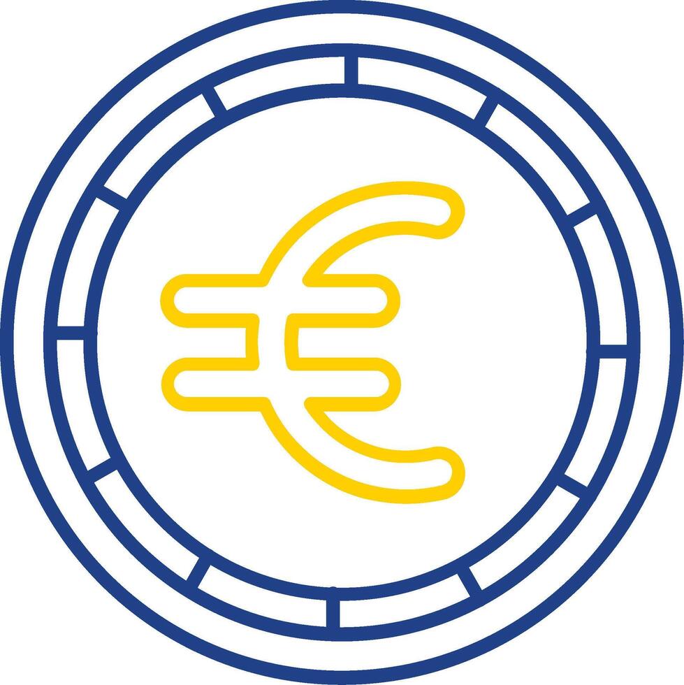 euro lijn twee kleur icoon vector