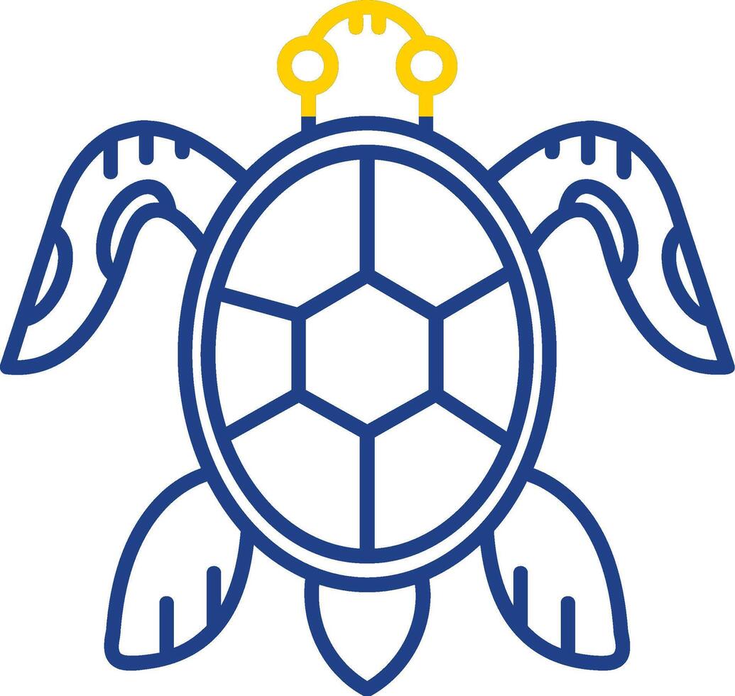 schildpad lijn twee kleur icoon vector