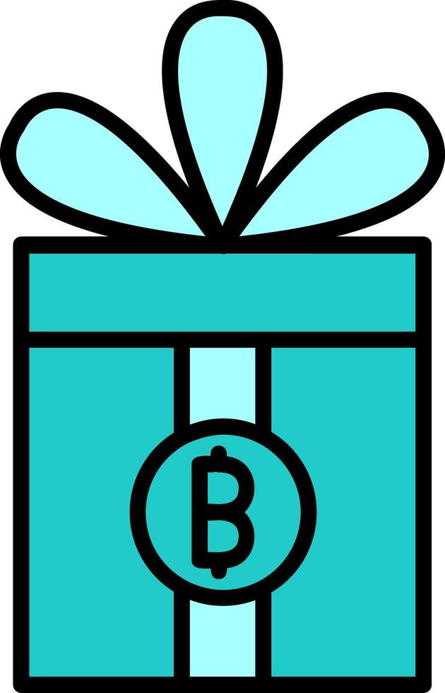 geschenk bitcoin vector icoon