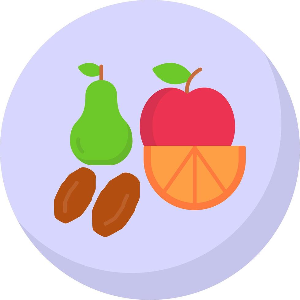 fruit vlak bubbel icoon vector