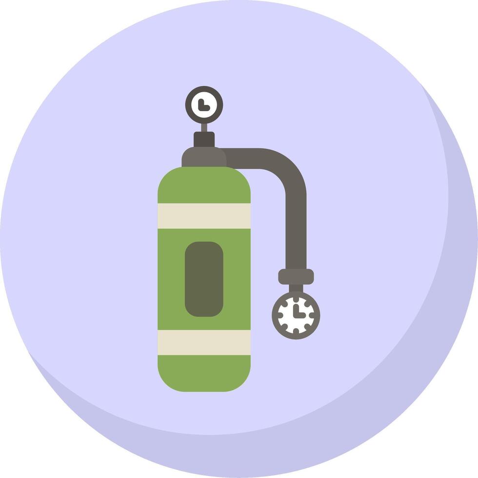zuurstof tank vlak bubbel icoon vector