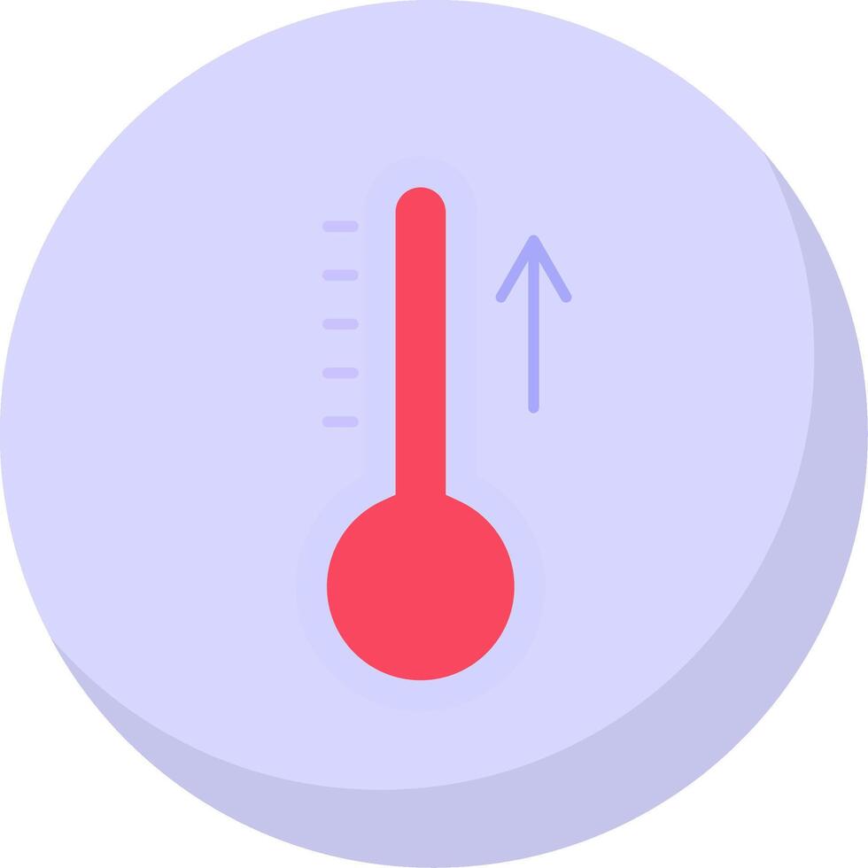 stijgende lijn temperatuur vlak bubbel icoon vector