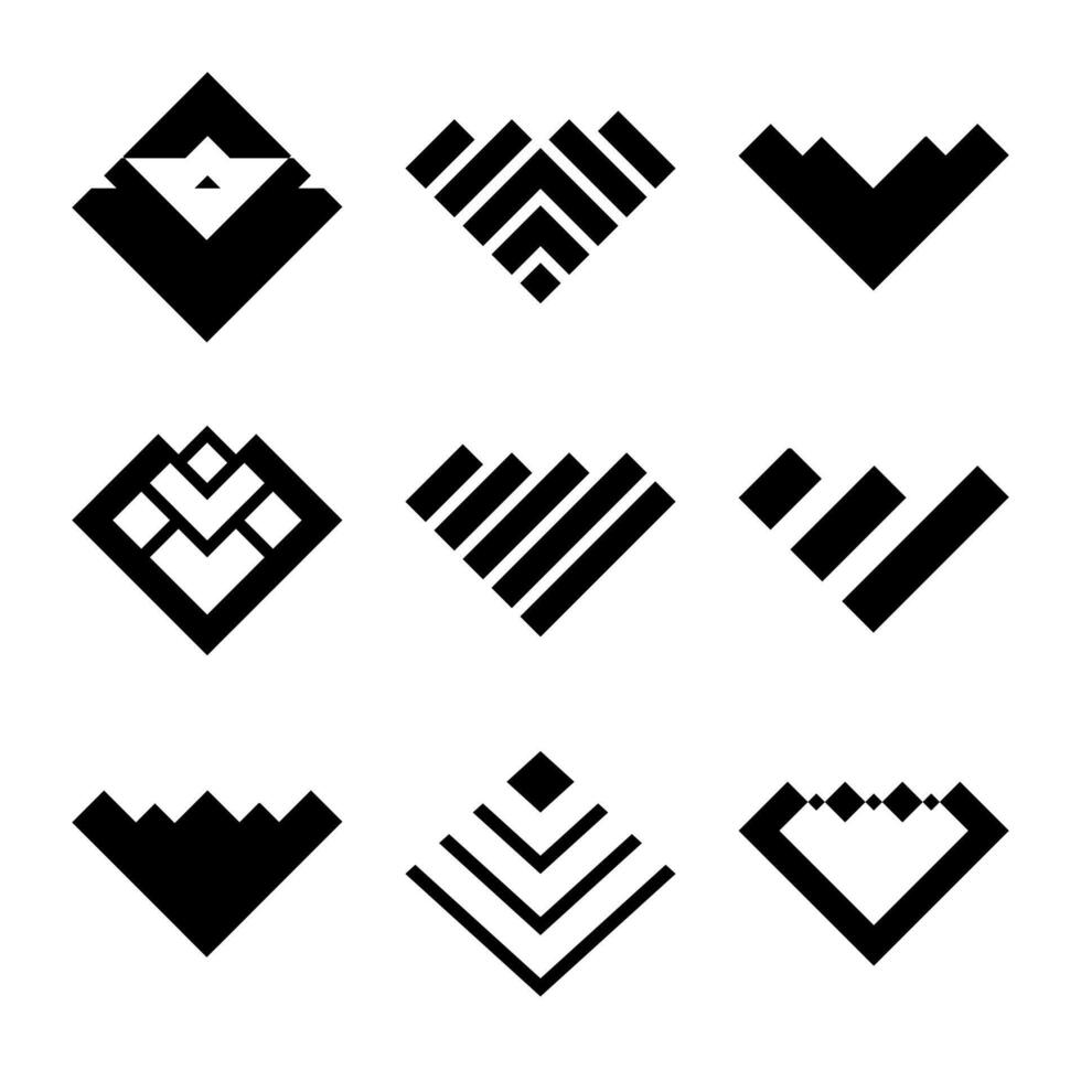 vector reeks van logo's, diamant, edelsteen, kristal symbolen