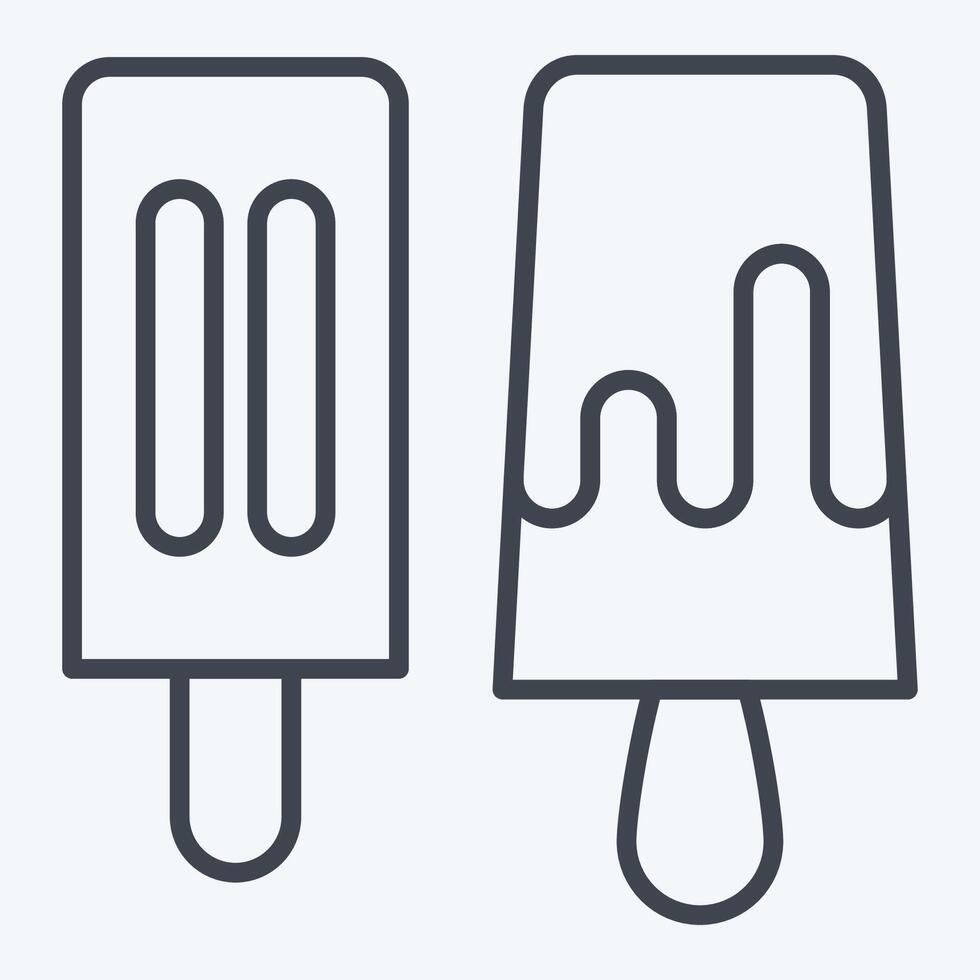 icoon ijs knal. verwant naar snel voedsel symbool. lijn stijl. gemakkelijk ontwerp bewerkbaar. gemakkelijk illustratie vector