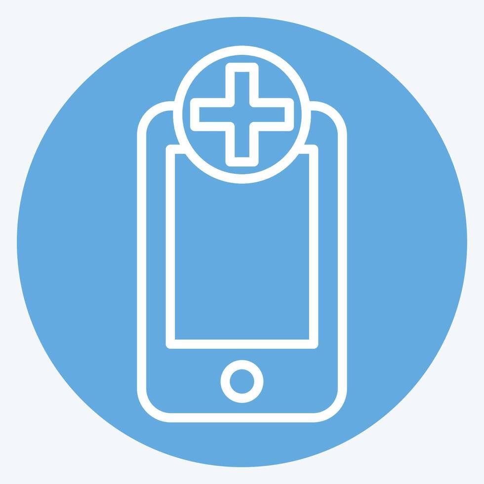 icoon medisch app. verwant naar medisch symbool. blauw ogen stijl. gemakkelijk ontwerp bewerkbaar. gemakkelijk illustratie vector