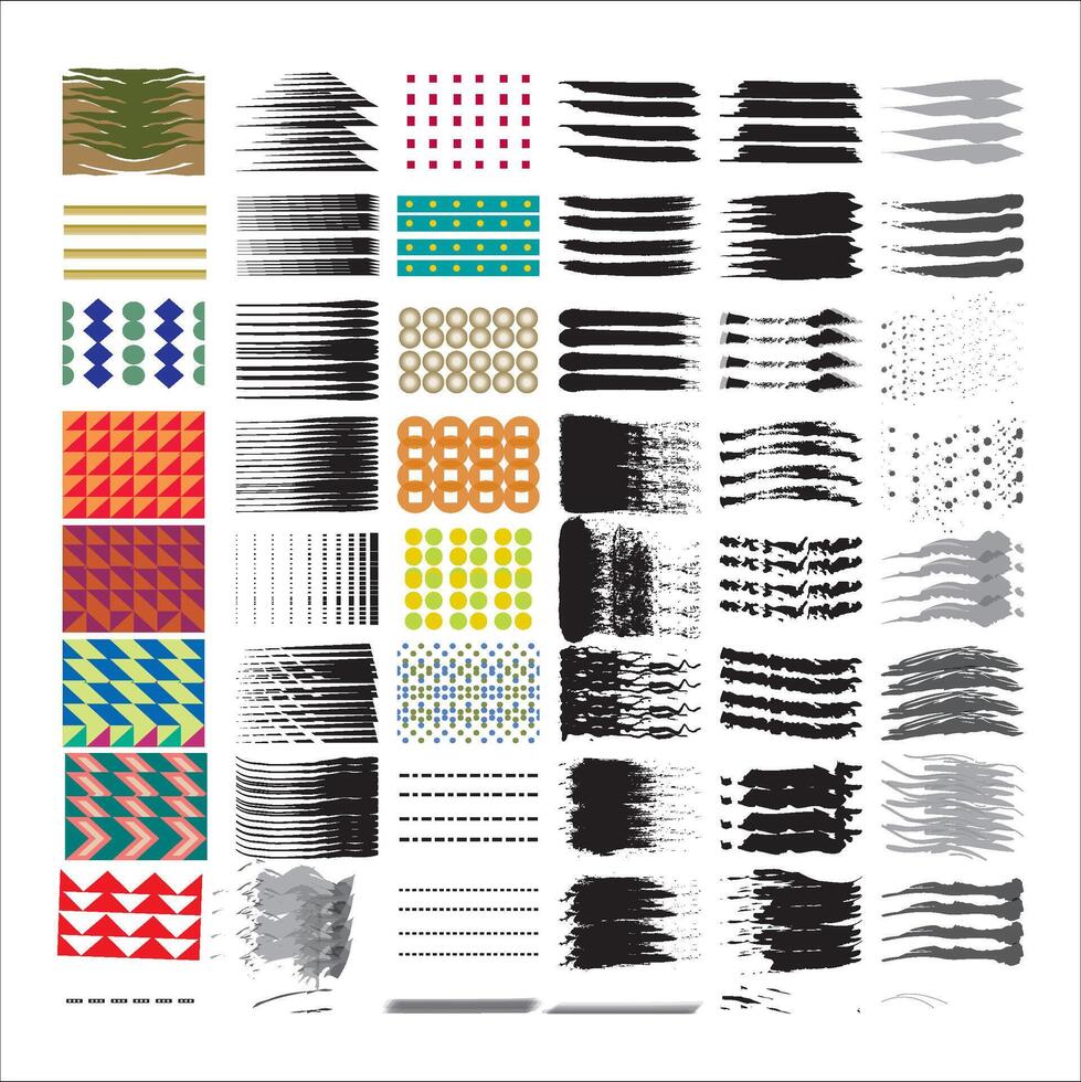 inkt getextureerde borstel. grunge krassen en vuil structuur verf spatten. artistiek borstel slagen, kaders en dozen vector verzameling. zwart stalen, vlekken en vlekken. borstels, abstract sporen,