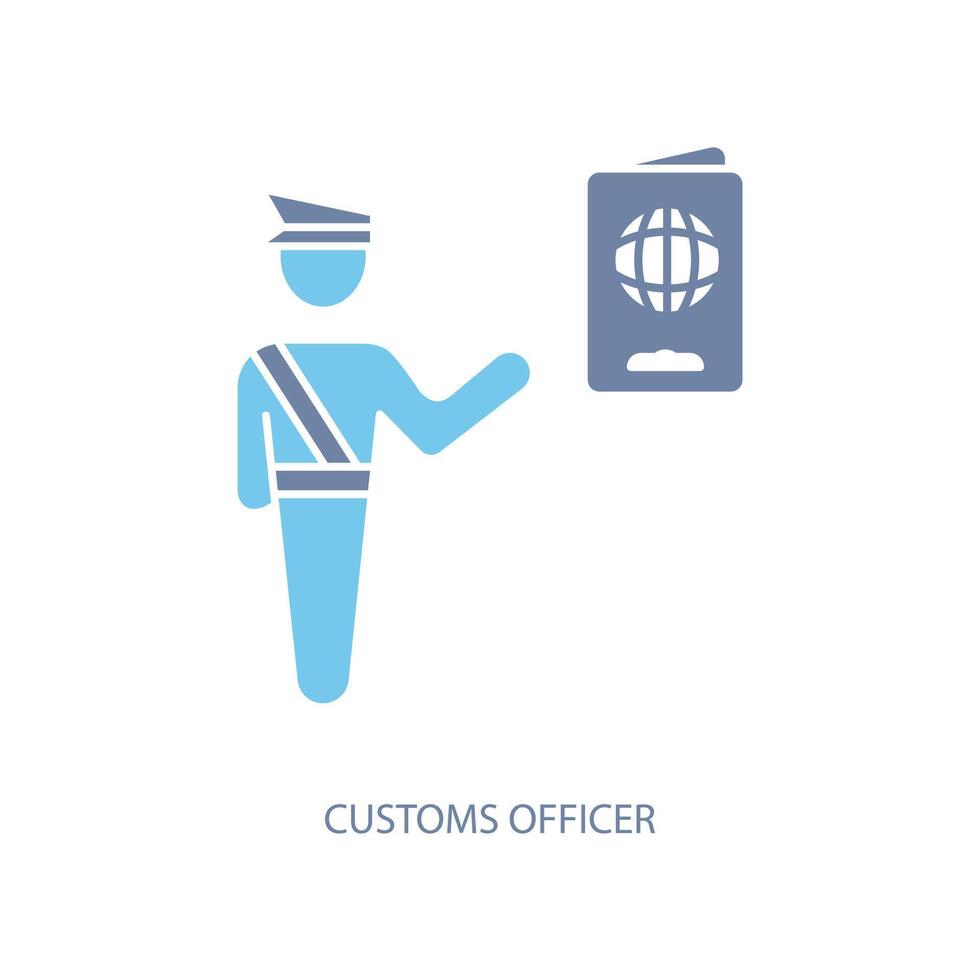 douane officier concept lijn icoon. gemakkelijk element illustratie. douane officier concept schets symbool ontwerp. vector