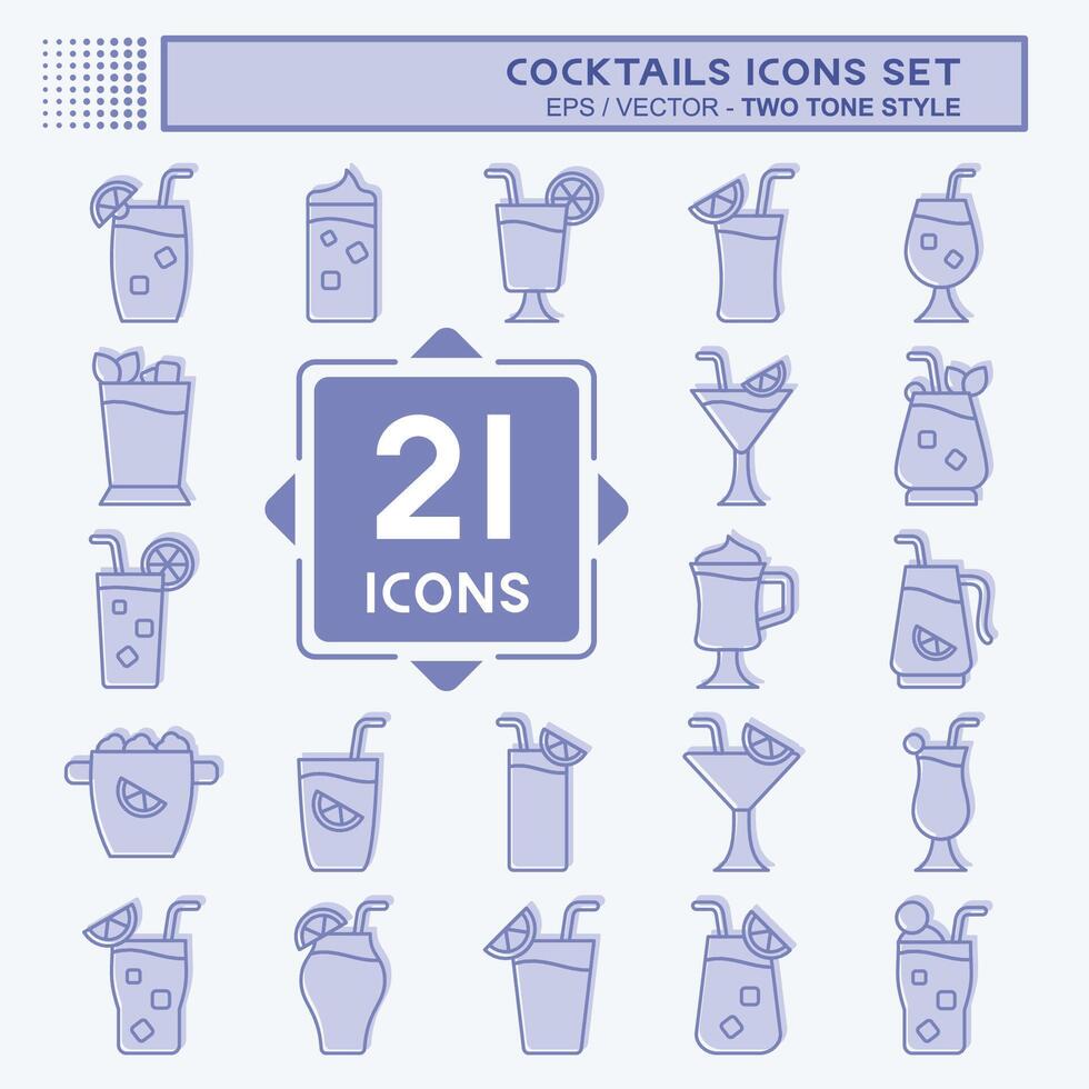 icoon reeks cocktails. verwant naar restaurants symbool. twee toon stijl. gemakkelijk ontwerp bewerkbaar. gemakkelijk illustratie vector