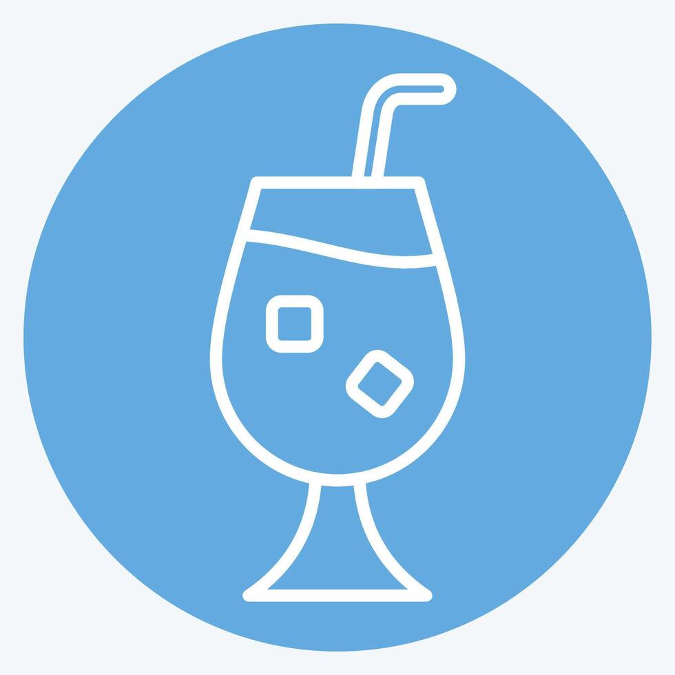 icoon qur. verwant naar cocktails, drankje symbool. blauw ogen stijl. gemakkelijk ontwerp bewerkbaar. gemakkelijk illustratie vector