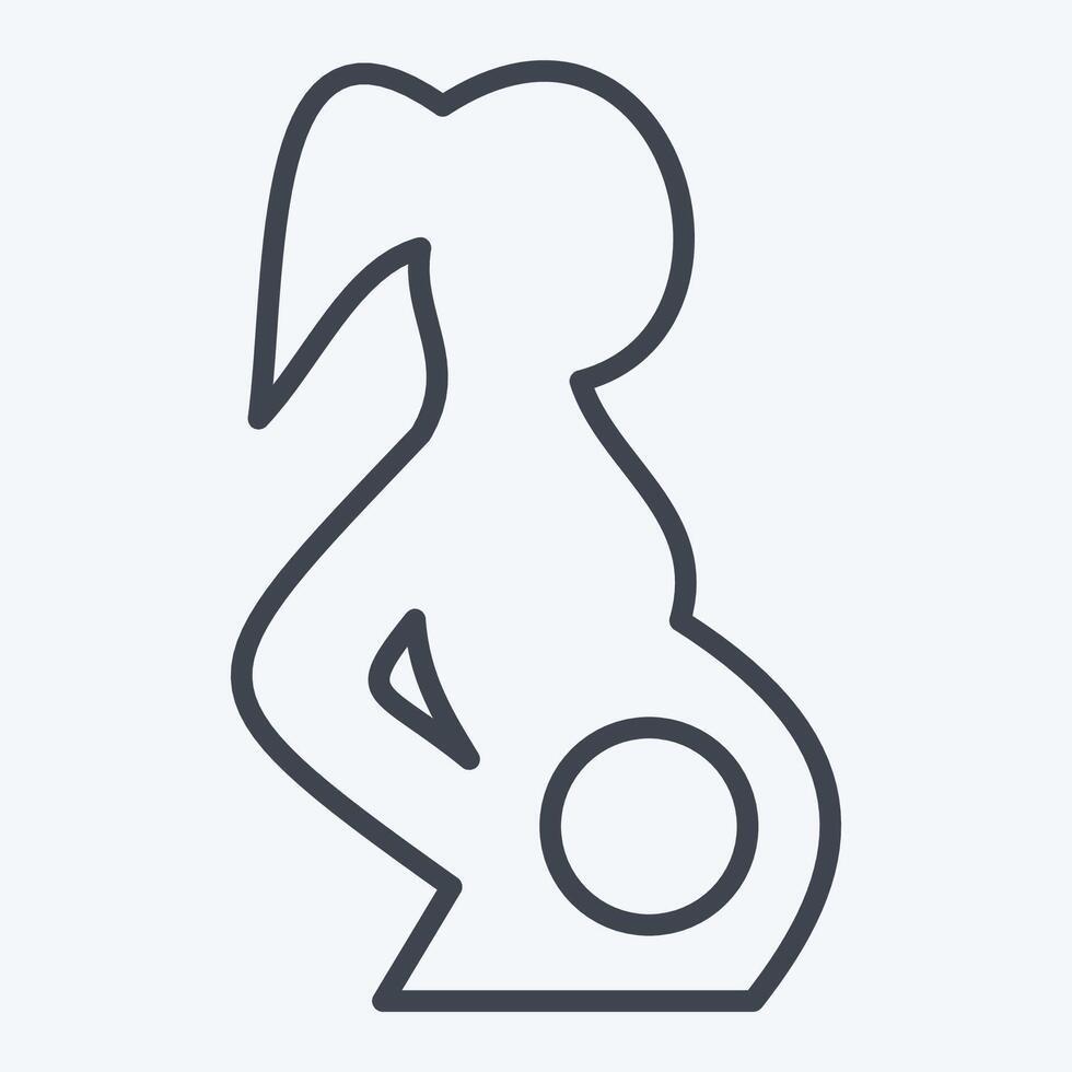 icoon zwanger. verwant naar medisch symbool. lijn stijl. gemakkelijk ontwerp bewerkbaar. gemakkelijk illustratie vector