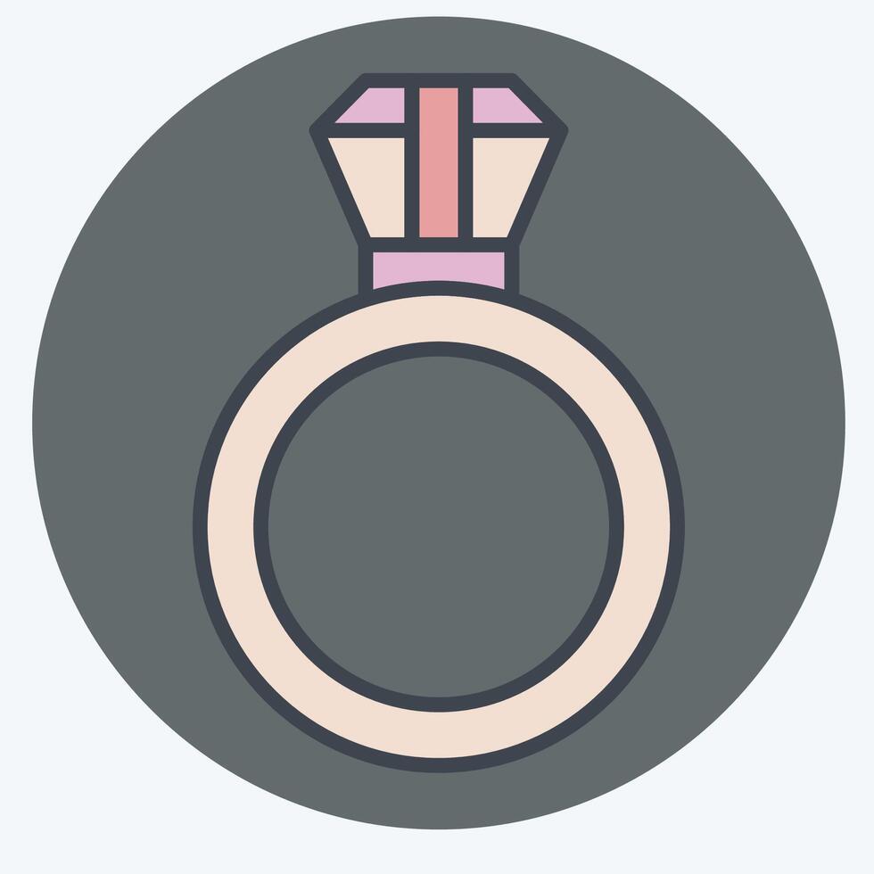 icoon diamant ring. verwant naar mode symbool. kleur maat stijl. gemakkelijk ontwerp bewerkbaar. gemakkelijk illustratie vector