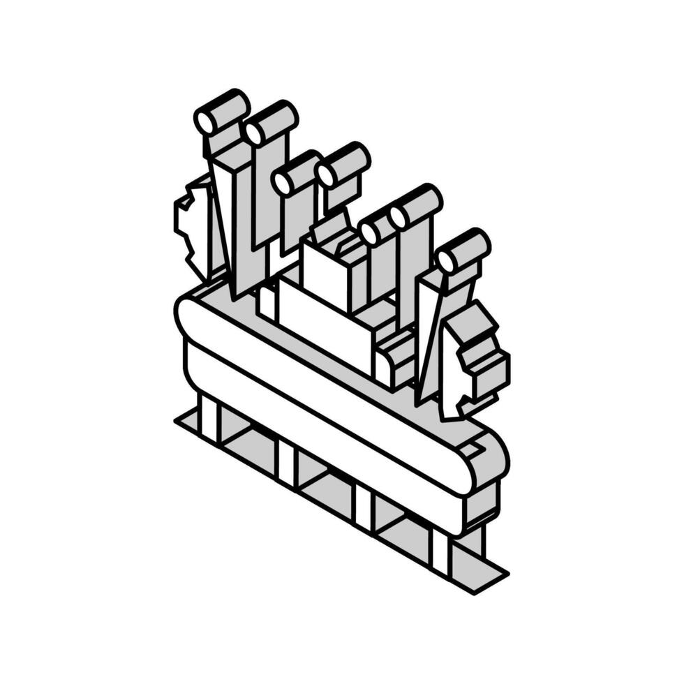fabriek automatisering fabricage ingenieur isometrische icoon vector illustratie