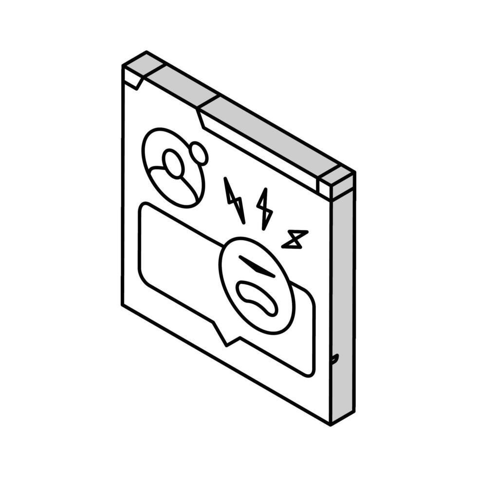 beledigend opmerkingen cyberpesten isometrische icoon vector illustratie