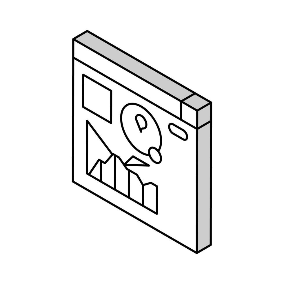 vraag naar voorspelling logistiek manager isometrische icoon vector illustratie