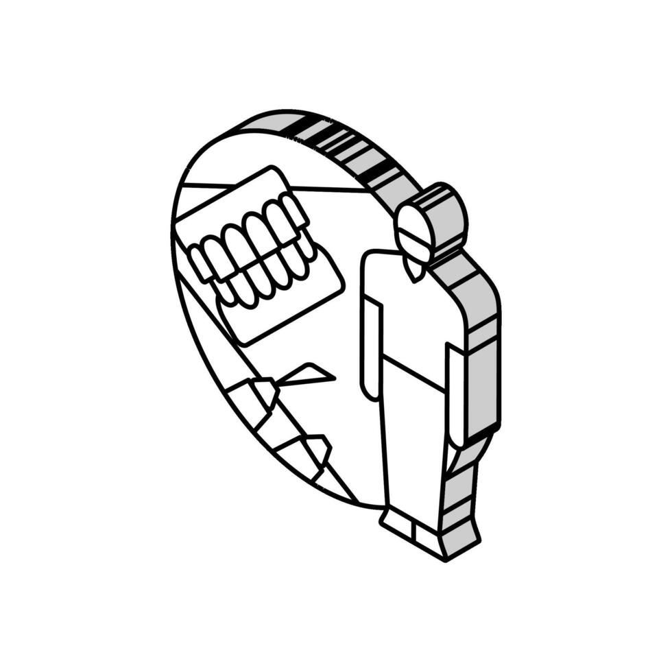 tandheelkundig technicus gietvorm isometrische icoon vector illustratie