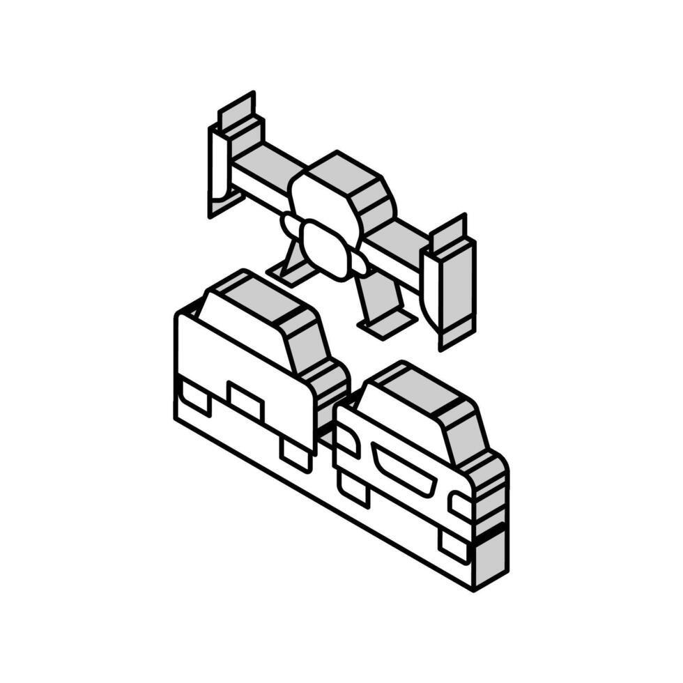 verkeer toezicht houden dar isometrische icoon vector illustratie