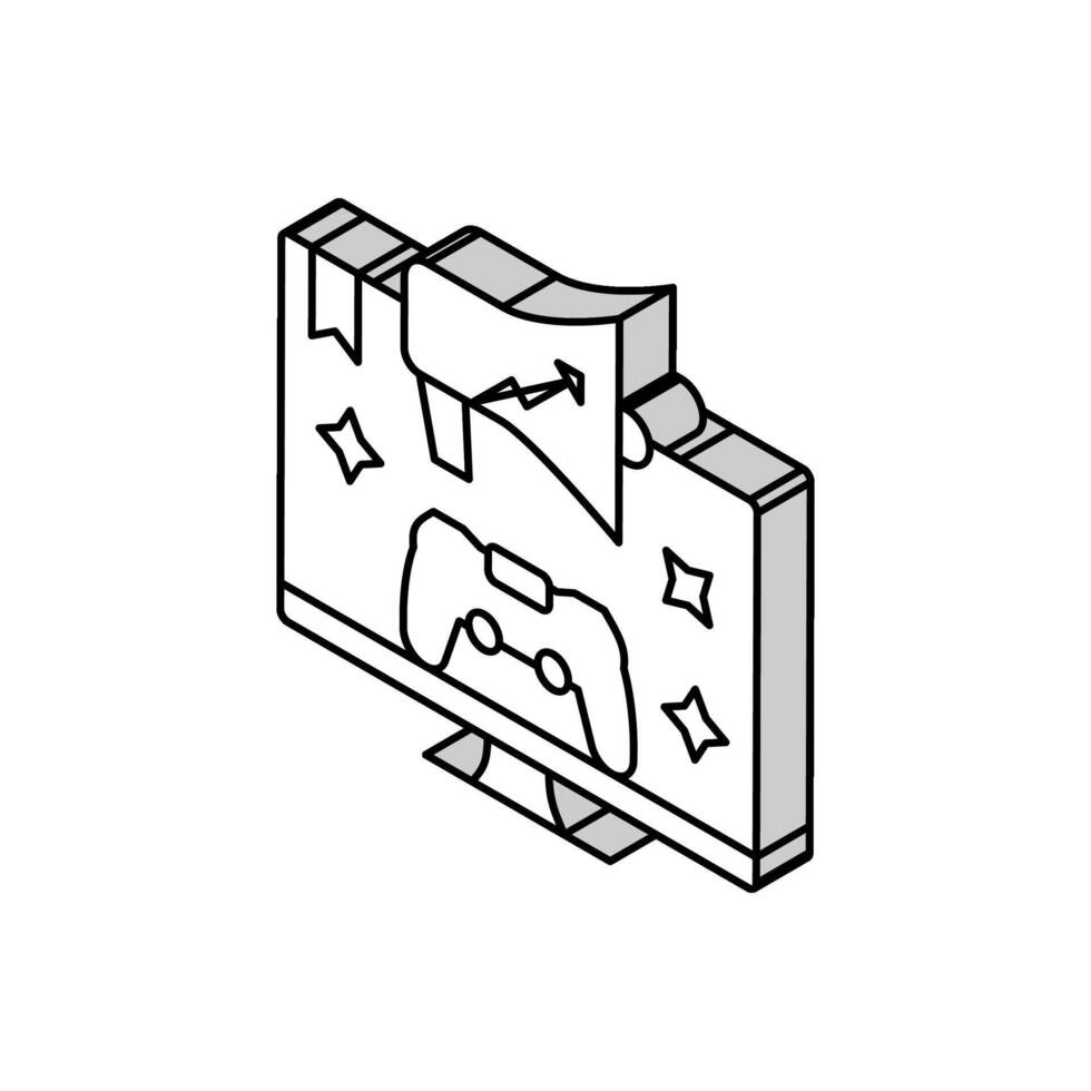 afzet spel ontwikkeling isometrische icoon vector illustratie