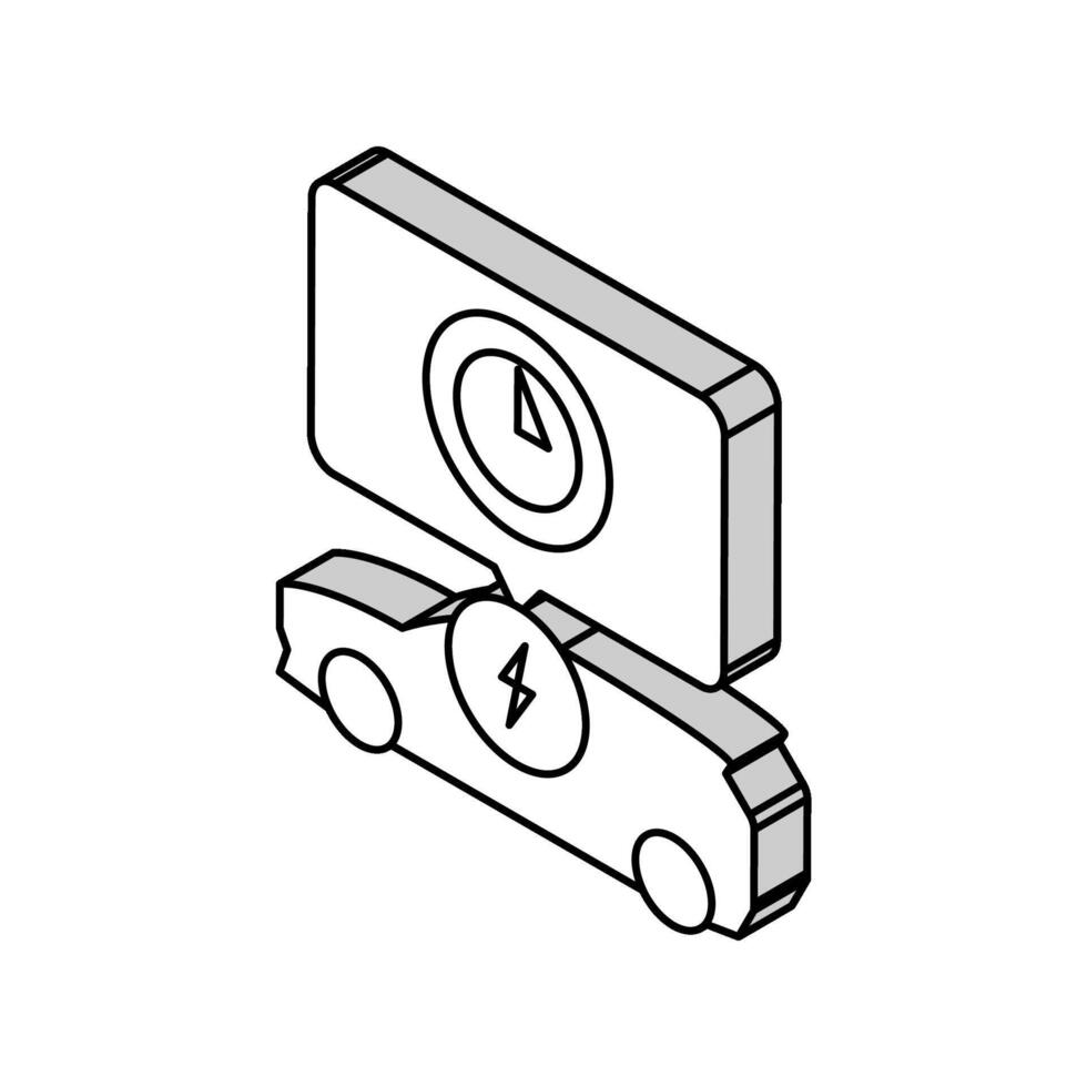 opladen tijd elektrisch isometrische icoon vector illustratie