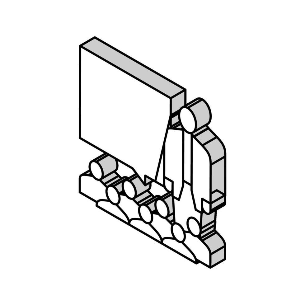 academisch adviseren college leraar isometrische icoon vector illustratie