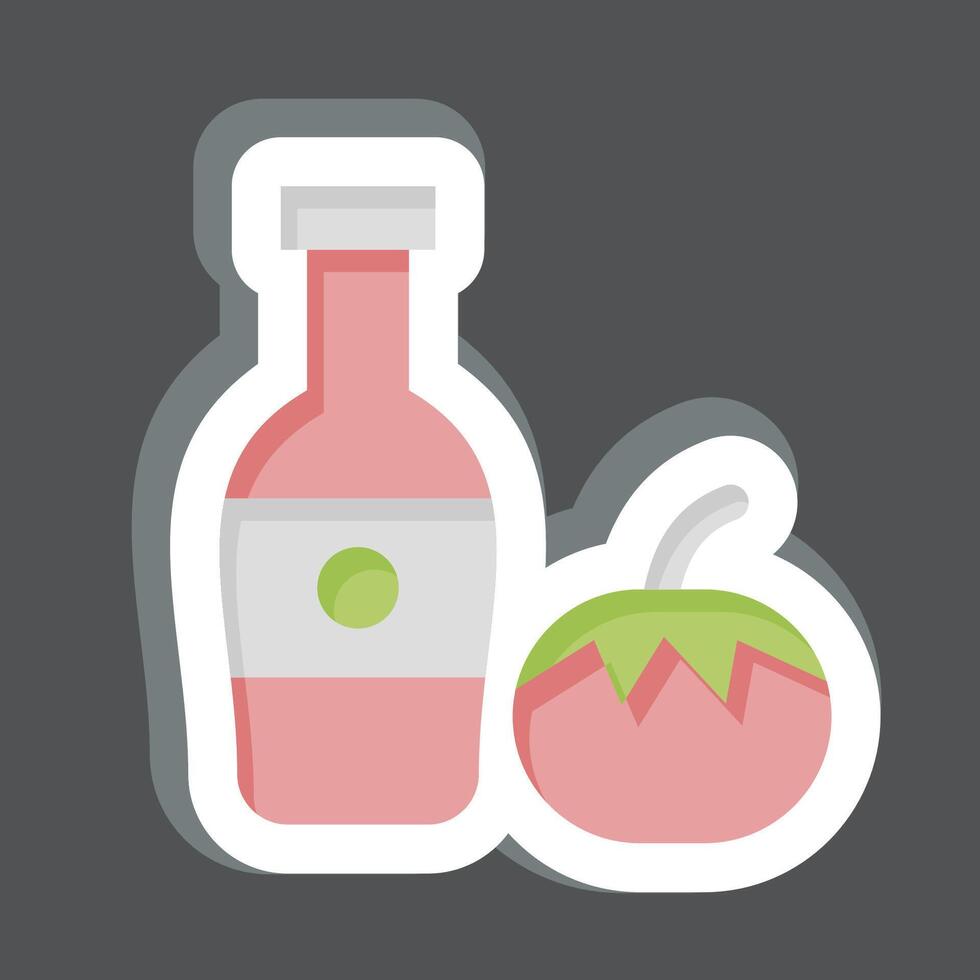 sticker ketchup. verwant naar snel voedsel symbool. gemakkelijk ontwerp bewerkbaar. gemakkelijk illustratie vector