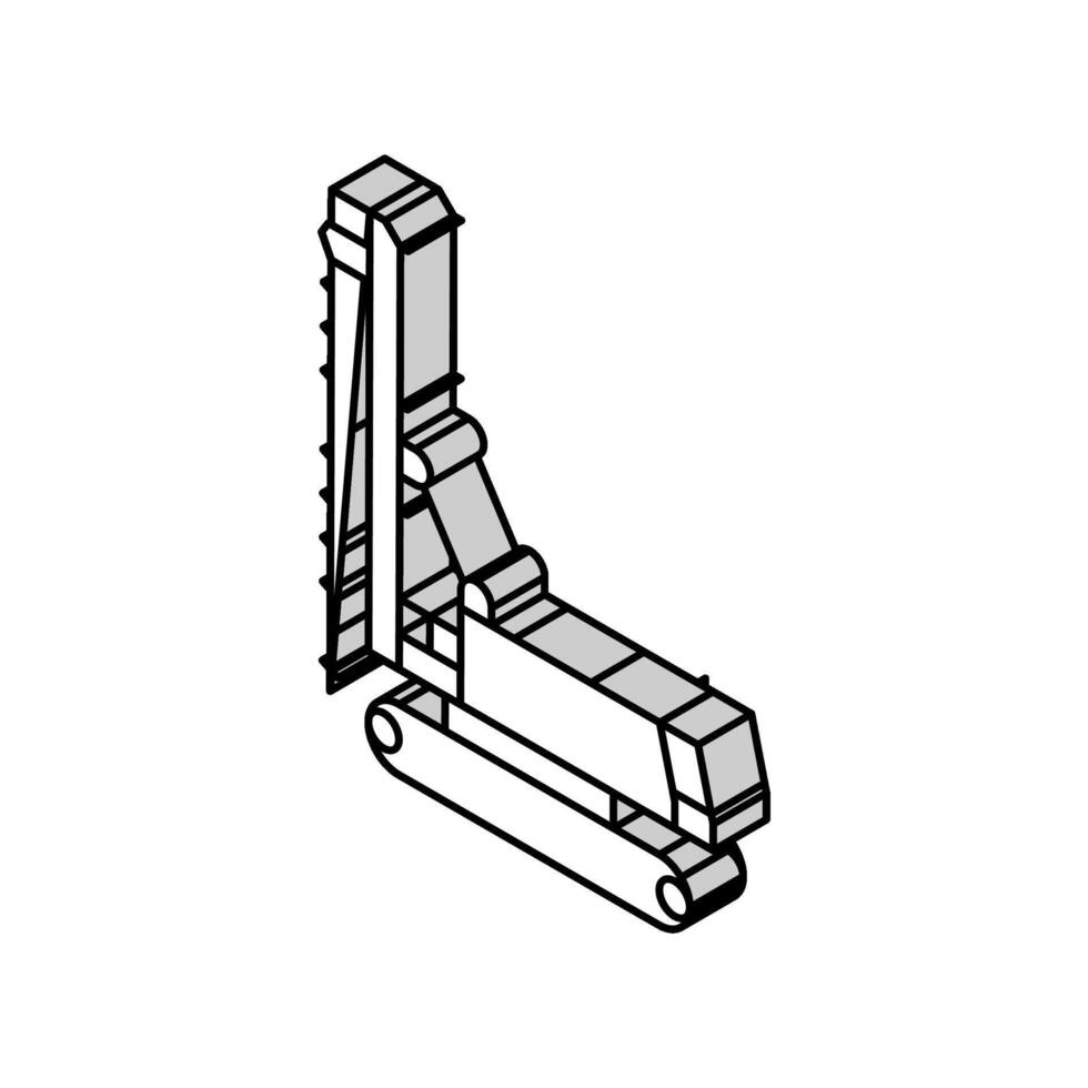 bouw boren voertuig isometrische icoon vector illustratie