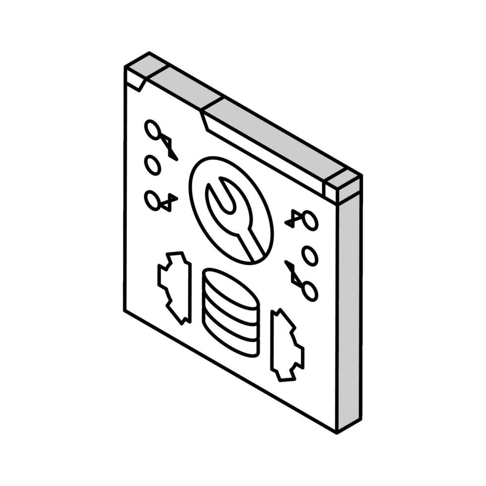 software onderhoud isometrische icoon vector illustratie