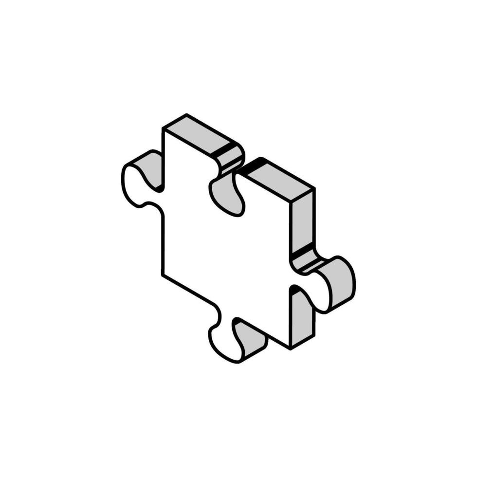 puzzel stuk decoupeerzaag isometrische icoon vector illustratie