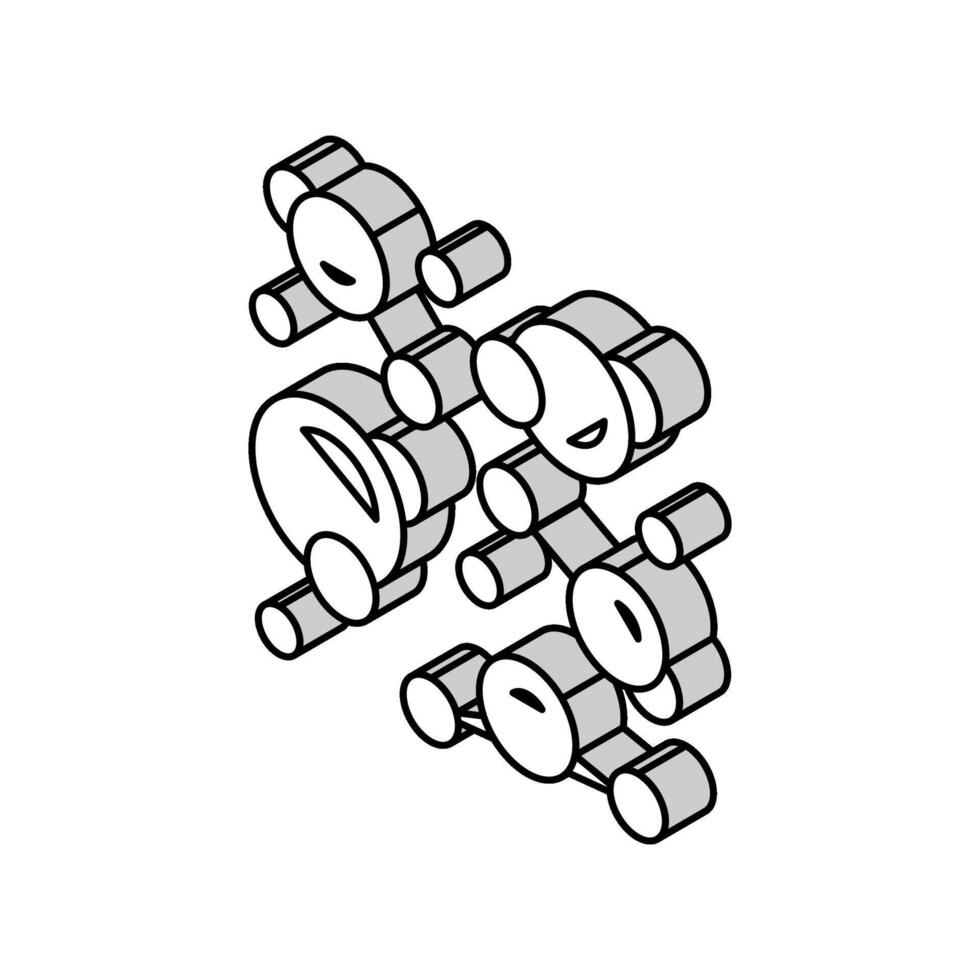 element moleculair structuur isometrische icoon vector illustratie