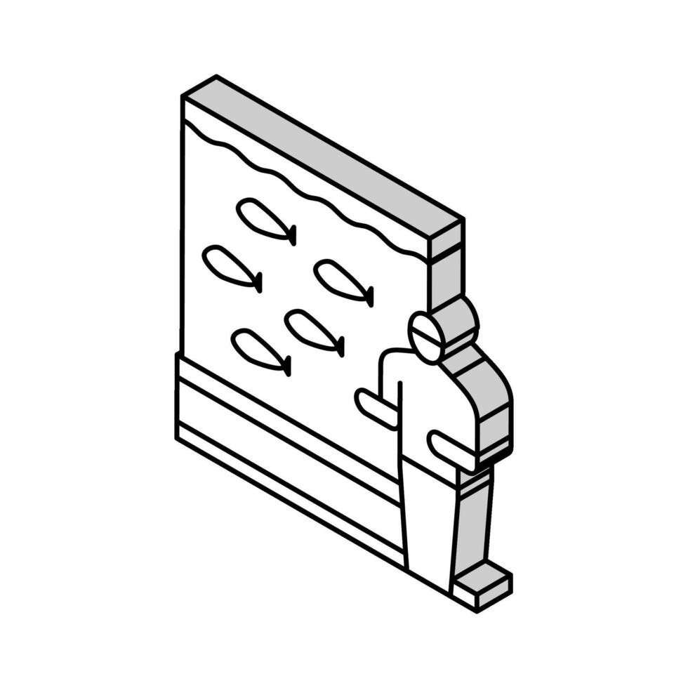vers zeevruchten in aquarium isometrische icoon vector illustratie