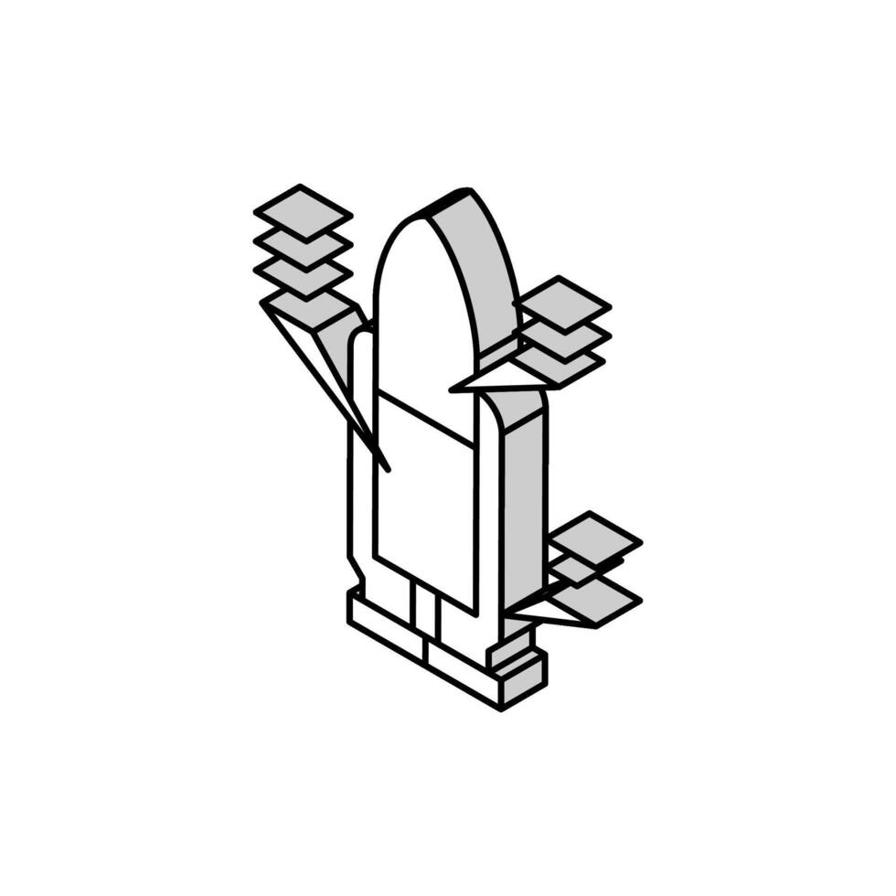 kogel kenmerken en onderdelen isometrische icoon vector illustratie