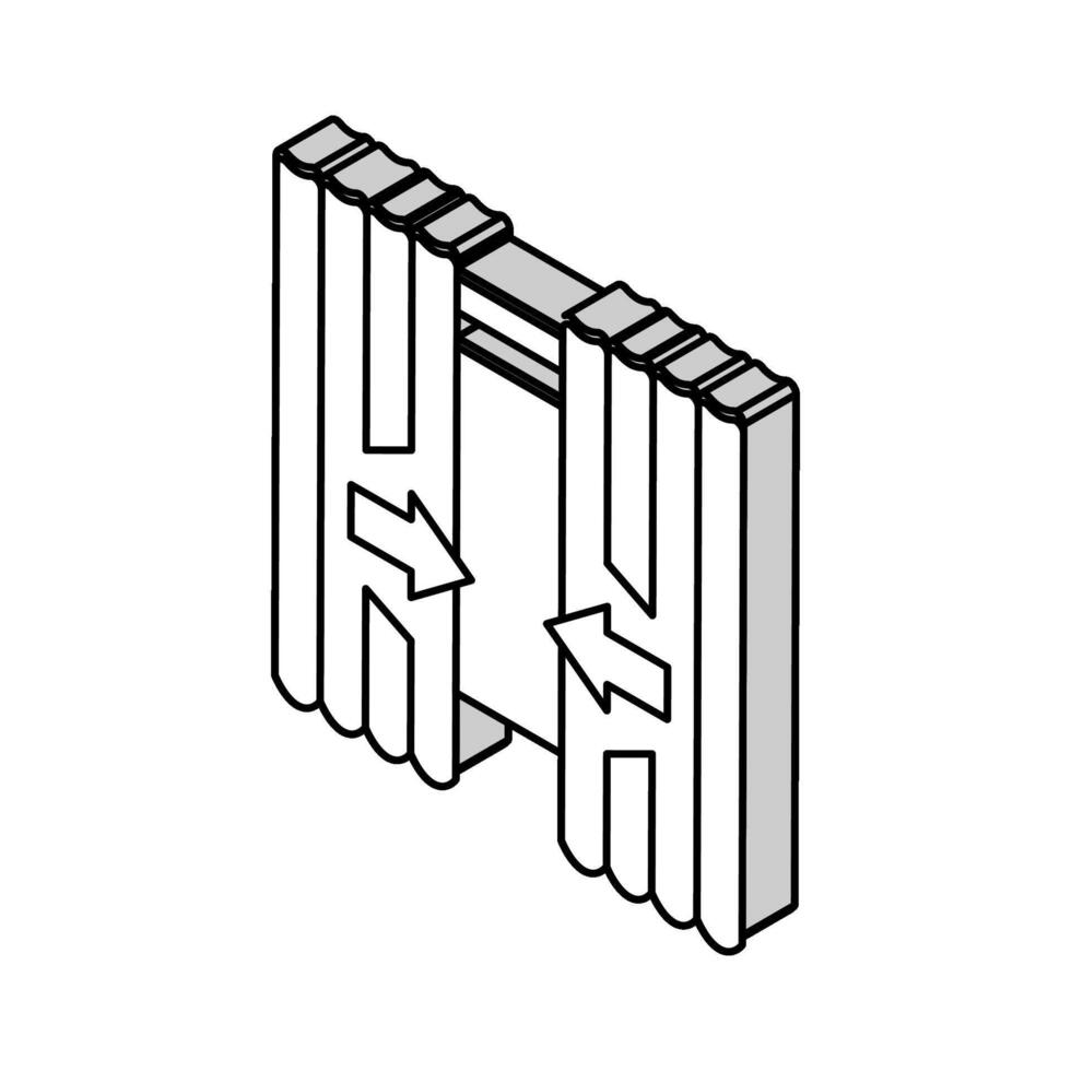 gordijnen controle slim huis isometrische icoon vector illustratie