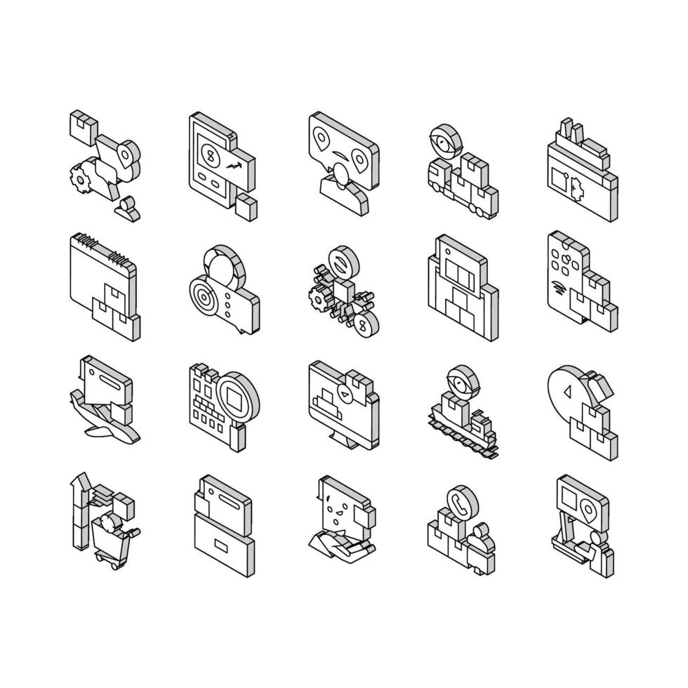 levering keten beheer systeem isometrische pictogrammen reeks vector