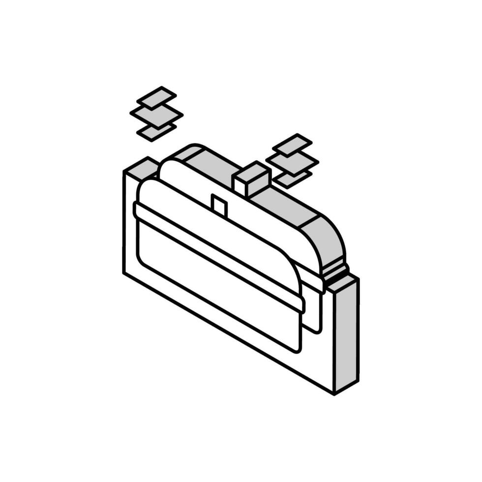 pannen keuken ware voor Koken isometrische icoon vector illustratie