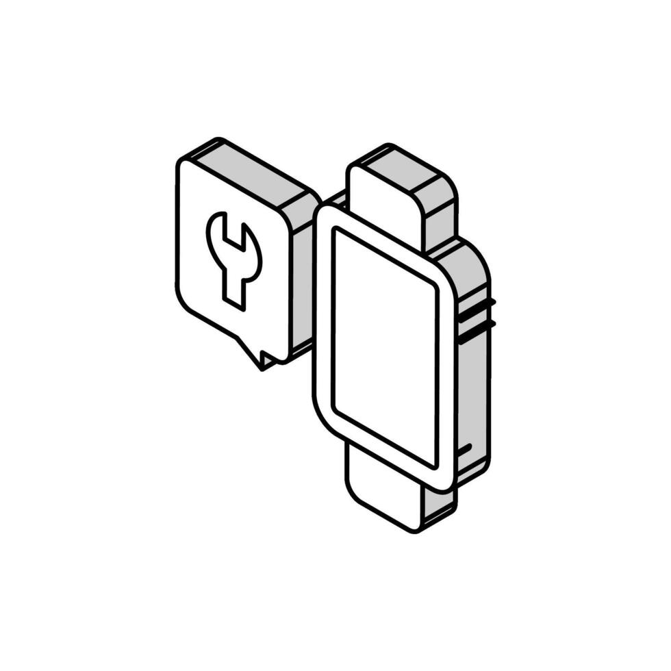 kijk maar reparatie verbinding isometrische icoon vector illustratie